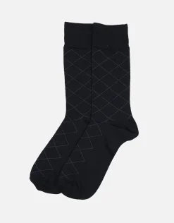 Diamond Dress Socks in Black