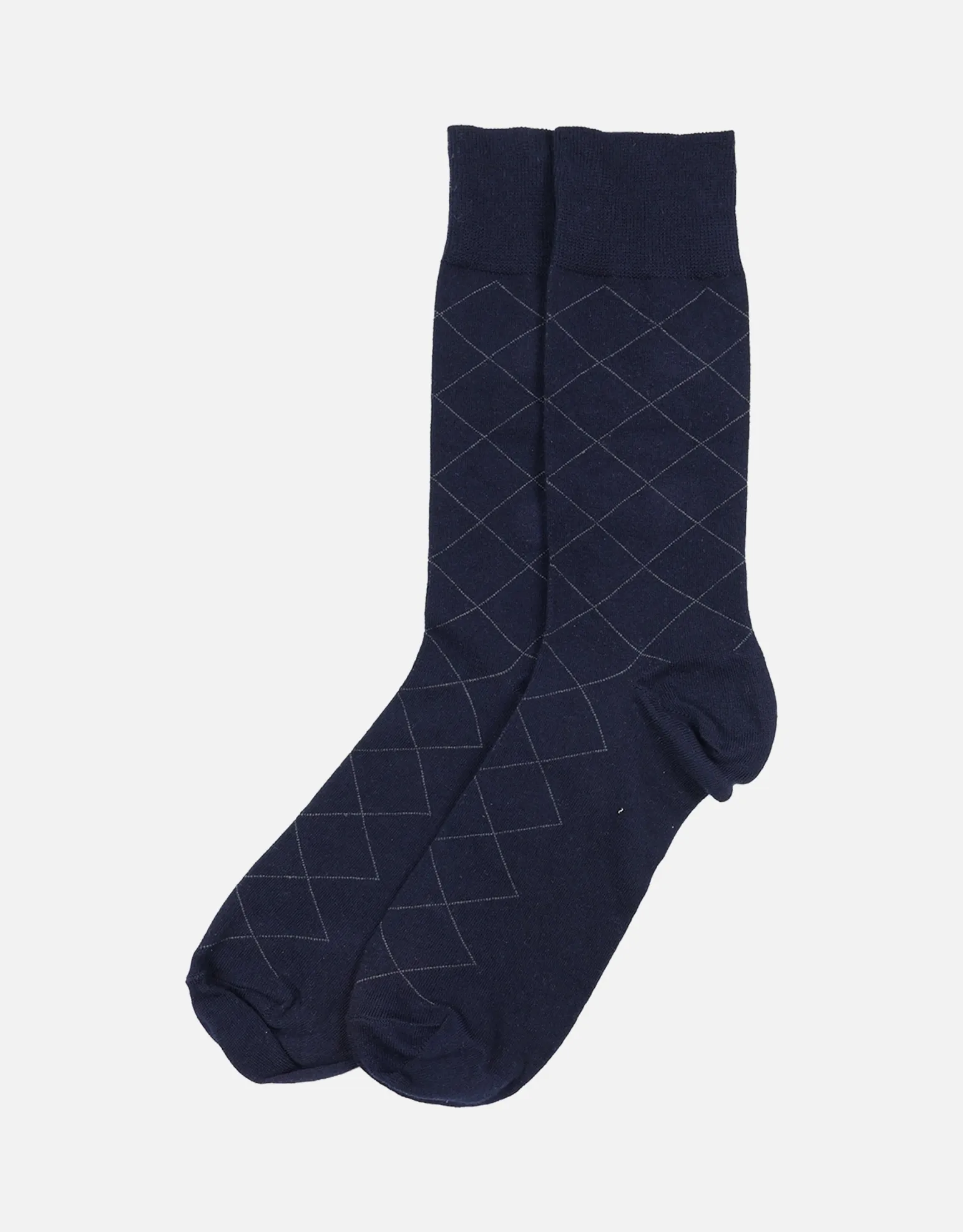 Diamond Dress Socks in Navy