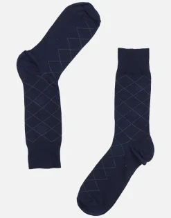 Diamond Dress Socks in Navy