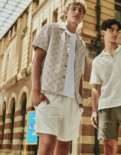 Diamond Short Sleeve Shirt in Oat