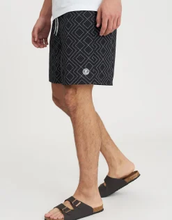 Diamond Swim Shorts in Black