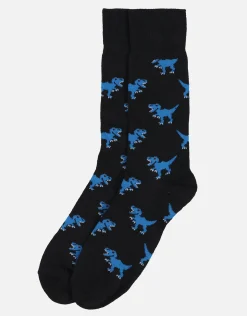 Dinosaur Dress Socks in Black