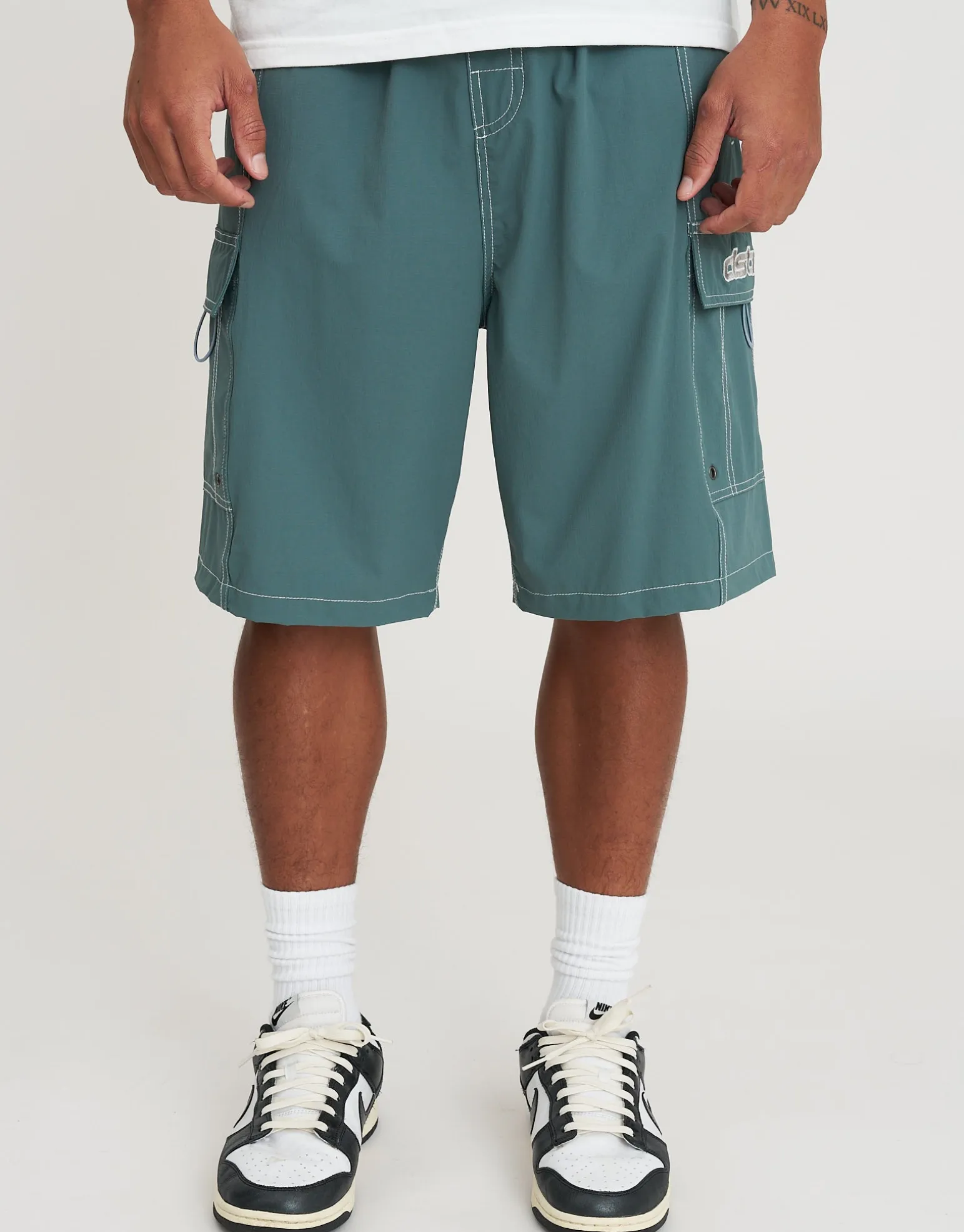 Distortion Cargo Swim Shorts in Obsidian Blue