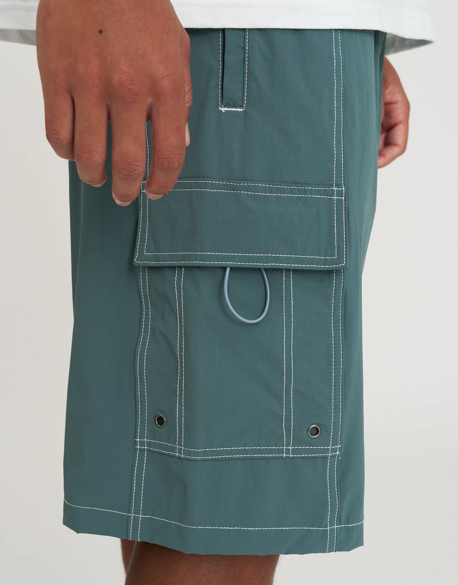 Distortion Cargo Swim Shorts in Obsidian Blue