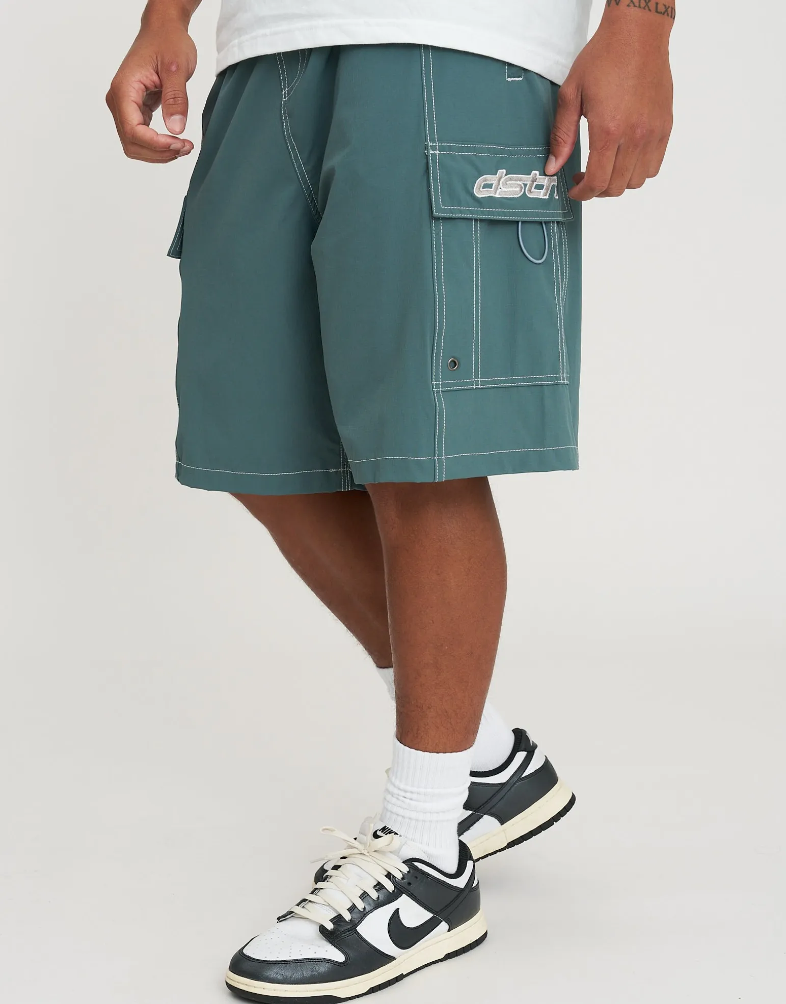 Distortion Cargo Swim Shorts in Obsidian Blue