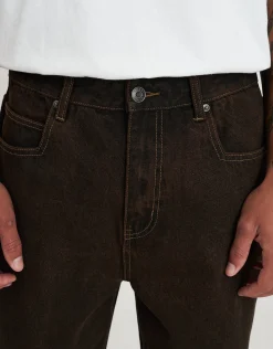 Distortion Debossed Baggy Jean in Cloud White
