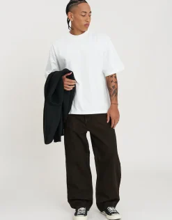 Distortion Debossed Baggy Jean in Cloud White