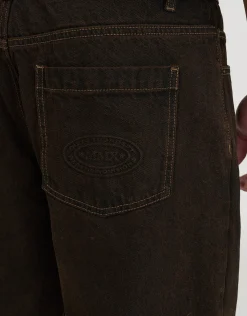 Distortion Debossed Baggy Jean in Cloud White