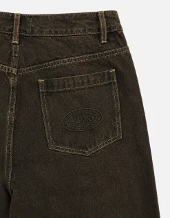 Distortion Debossed Baggy Jean in Cloud White