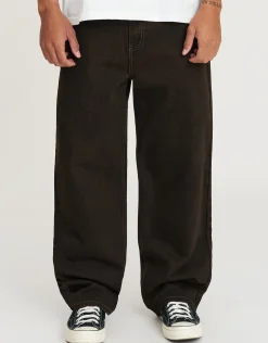 Distortion Debossed Baggy Jean in Brown Fade