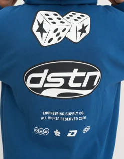 Distortion High Stakes Hoodie in Oil Blue