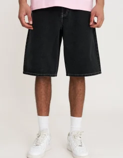 Distortion Star Jort in Black/white Stitch