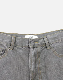 Distressed Relaxed Fit Denim Shorts in Acid Wash Blue