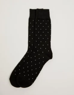 Ditsy Dress Socks in Navy