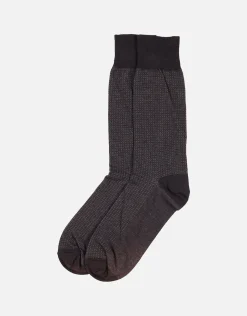 Dobby Dress Socks in Brown