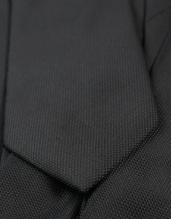 Dot Textured Slim Tie in Off White