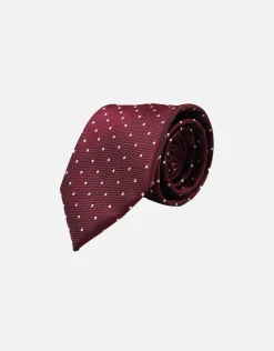 Dot Textured Slim Tie in Pink