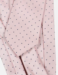 Dot Textured Slim Tie in Pink