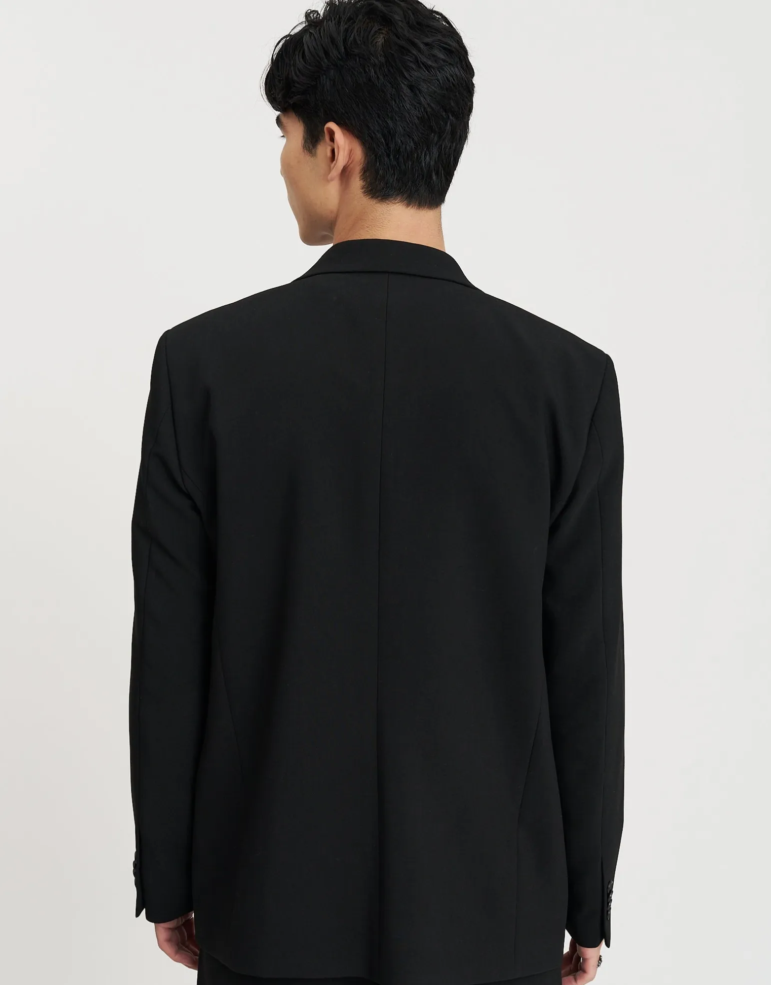 Double Breasted Relaxed Suit Jacket in Black