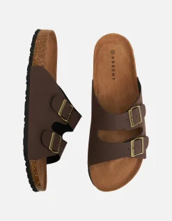 Double Strap Sandals in Black