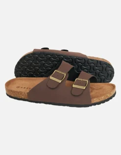 Double Strap Sandals in Black