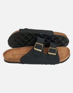 Double Strap Sandals in Black