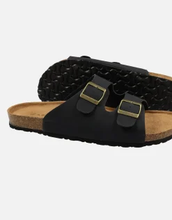 Double Strap Sandals in Black