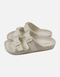 Double Strap Sandals in Bone