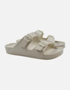 Double Strap Sandals in Bone