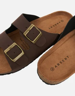 Double Strap Sandals in Brown