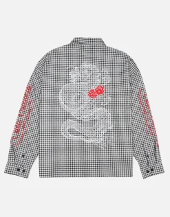Dragon Check Long Sleeve Shirt in Black Check