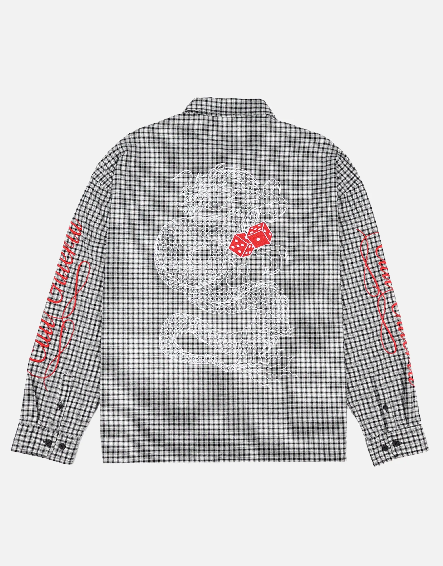 Dragon Check Long Sleeve Shirt in Black Check