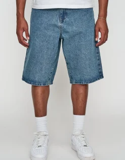 Dragons Embroidered Baggy Fit Jorts in Washed Black