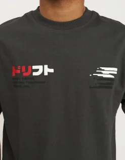 Drifter Racing Tee in Pewter Grey