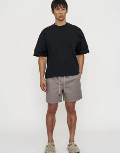 Easy Elastic Waist Shorts in Taupe
