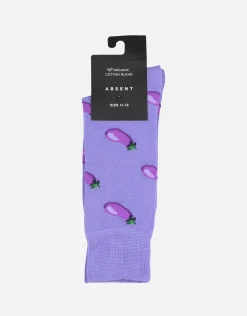 Egg Plant Pattern Dress Socks in Purple