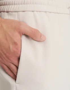Elastic Waist Relaxed Fit Joggers in Beige