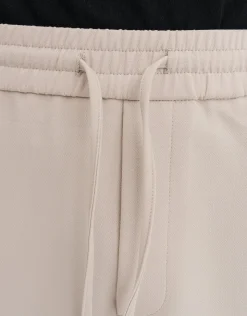 Elastic Waist Relaxed Fit Joggers in Beige