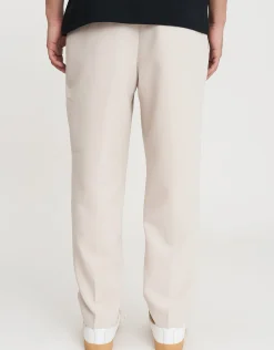 Elastic Waist Relaxed Fit Joggers in Beige