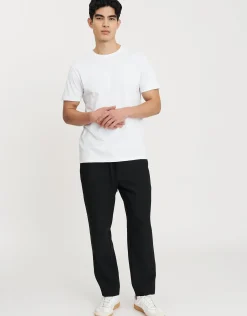 Elastic Waist Relaxed Fit Joggers in Beige