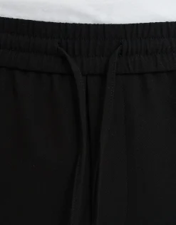 Elastic Waist Relaxed Fit Joggers in Black