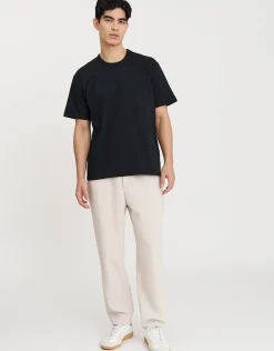 Elastic Waist Relaxed Fit Joggers in Black