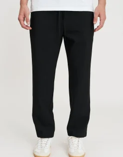 Elastic Waist Relaxed Fit Joggers in Black
