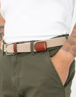 Elastic Woven Belt in Tan