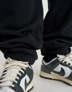 Essential Baggy Cuffed Track Pants in Black