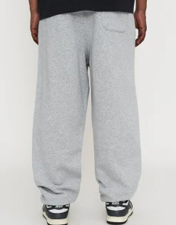 Essential Baggy Cuffed Track Pants in Grey Marle