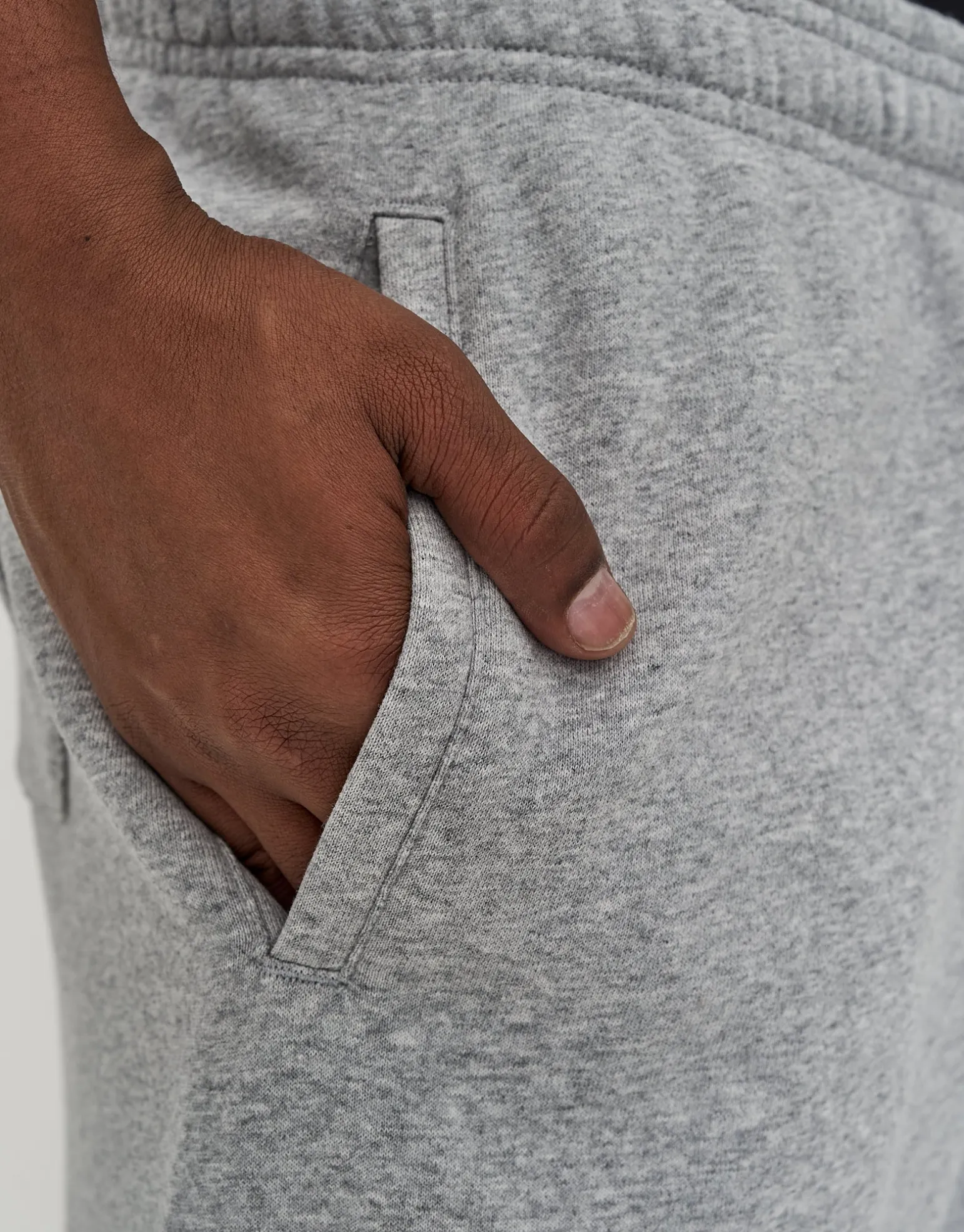 Essential Baggy Cuffed Track Pants in Grey Marle