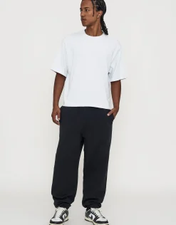Essential Baggy Cuffed Track Pants in Grey Marle