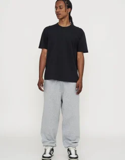 Essential Baggy Cuffed Track Pants in Grey Marle