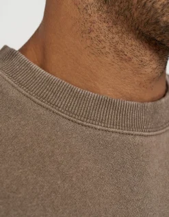 Essential Cropped Oversized Crew Neck Sweat in Moon